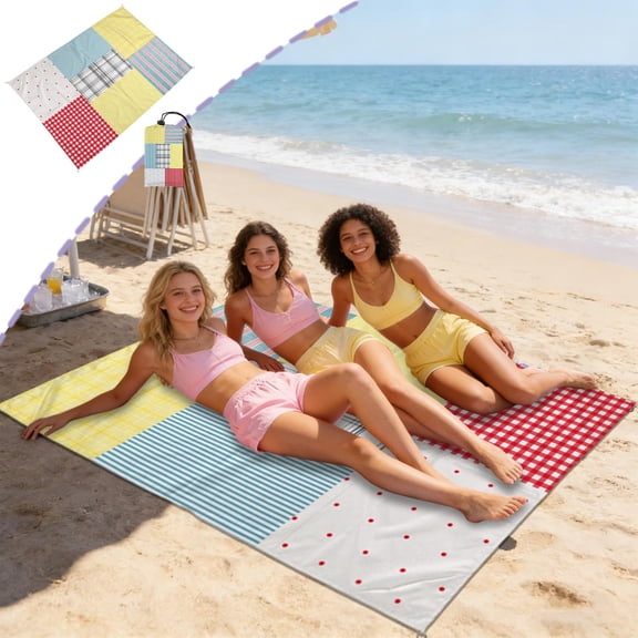 Kbndieu Waterproof Sandproof Beach Blanket, Extra Large Beach Picnic Outdoor Mat, Sand Free & Quick Drying Beach Essentials for Vacation, Cruise, Picnic & Camping
