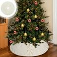 thumbnail image 1 of Kbndieu White Christmas Tree Skirt 48 Inches Round Knitted Cotton Tree Skirt Christmas Ornaments for Holiday Outdoor Christmas Tree Party Decoration Christmas Decorations Clearance, 1 of 6