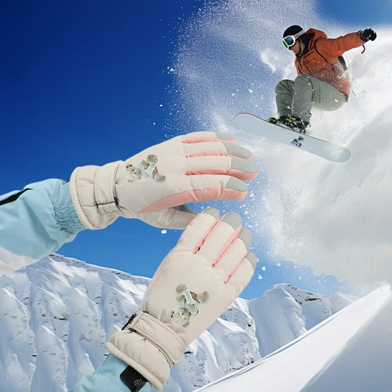 Kbndieu Winter Gloves Gifts for Women, Waterproof Windproof Snow Ski Gloves Thermal for Cold Weather Running Driving Cycling Hiking Biking Outdoor Sports