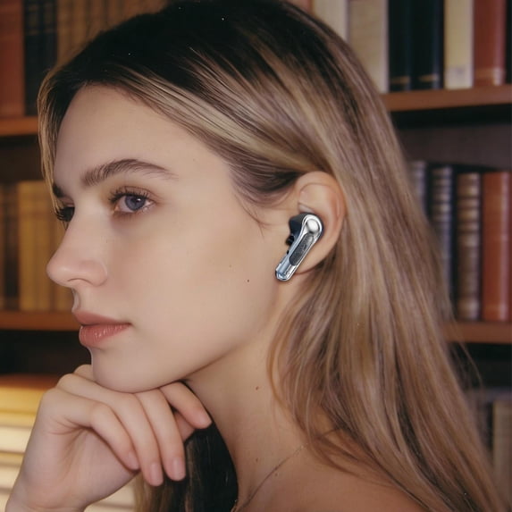 Kbndieu Wireless Earbuds, Mini Invisible Bluetooth Headphones 5.4, Small In-Ear with Res Audio, Clear Call Noise Cancellation and LED Display for Discreet, High-Quality Sound