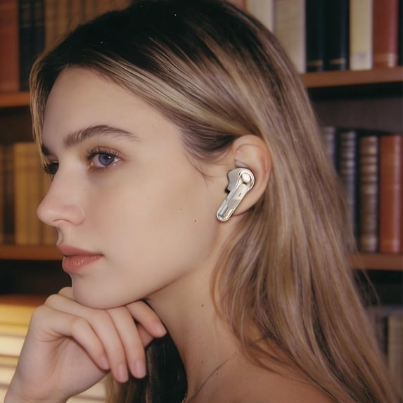 Kbndieu Wireless Earbuds, Mini Invisible Bluetooth Headphones 5.4, Small In-Ear with Res Audio, Clear Call Noise Cancellation and LED Display for Discreet, High-Quality Sound
