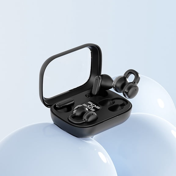 Kbndieu Wireless Earbuds, Two Ear Bluetooth Clip-On Headphones with In-Ear and Over-Ear Options, Sports Noise Cancelling Design for Secure Fit and Clear Audio