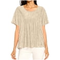 thumbnail image 1 of Kbndieu Womens Short Sleeve T-Shirt Sparkling Solid Color Tops Round Neck Basic Tees Going Out Tops for Women Trendy Loose Casual, 1 of 8