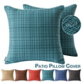 thumbnail image 1 of Kbook 18"x18" Lake Blue Solid Print Polyester Throw Decorative Pillow Cover, Waterproof (2 Count), 1 of 4