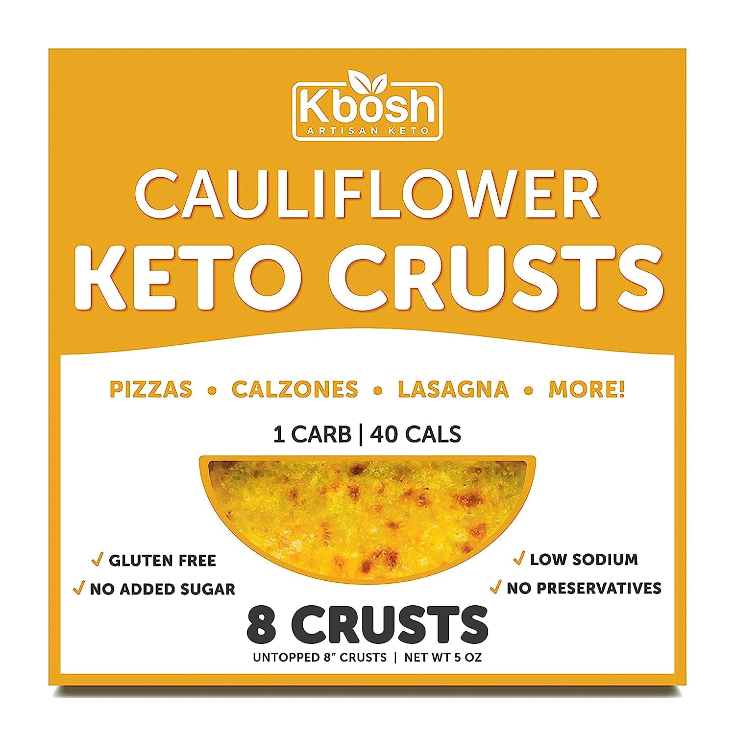 Kbosh Keto Crusts The 1 Cauliflower Keto Pizza Crust Only 1 Carb