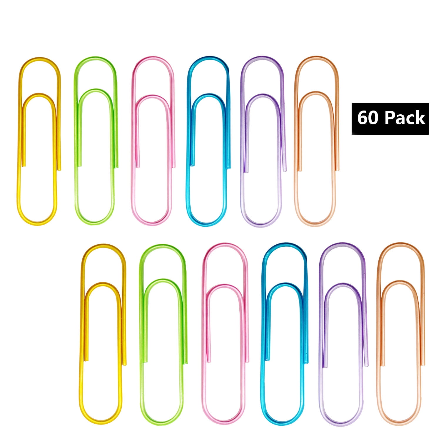 Kbraveo 60 Pack 4 inches Multicolored Super Large Paperclips,Jumbo ...
