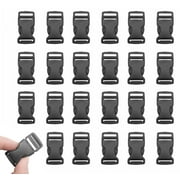 Kbraveo 60Pack 3/4 Wide Black Safety Side Quick Release Buckle Plastic Buckles Black Adjustable Buckles,Plastic Buckle Clip,Quick Side Release Buckles