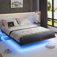 thumbnail image 1 of Kbun Queen Floating Bed Frame with Smart LED Lights and Charging Station, Heavy Duty Metal Platform Bed Frame, Noise-Free, Under-Bed Storage, No Box Spring Needed, 1 of 9