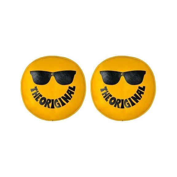 Kc Hilites Vinyl Cover 8in Round Yellow w/Smiley Sunglass