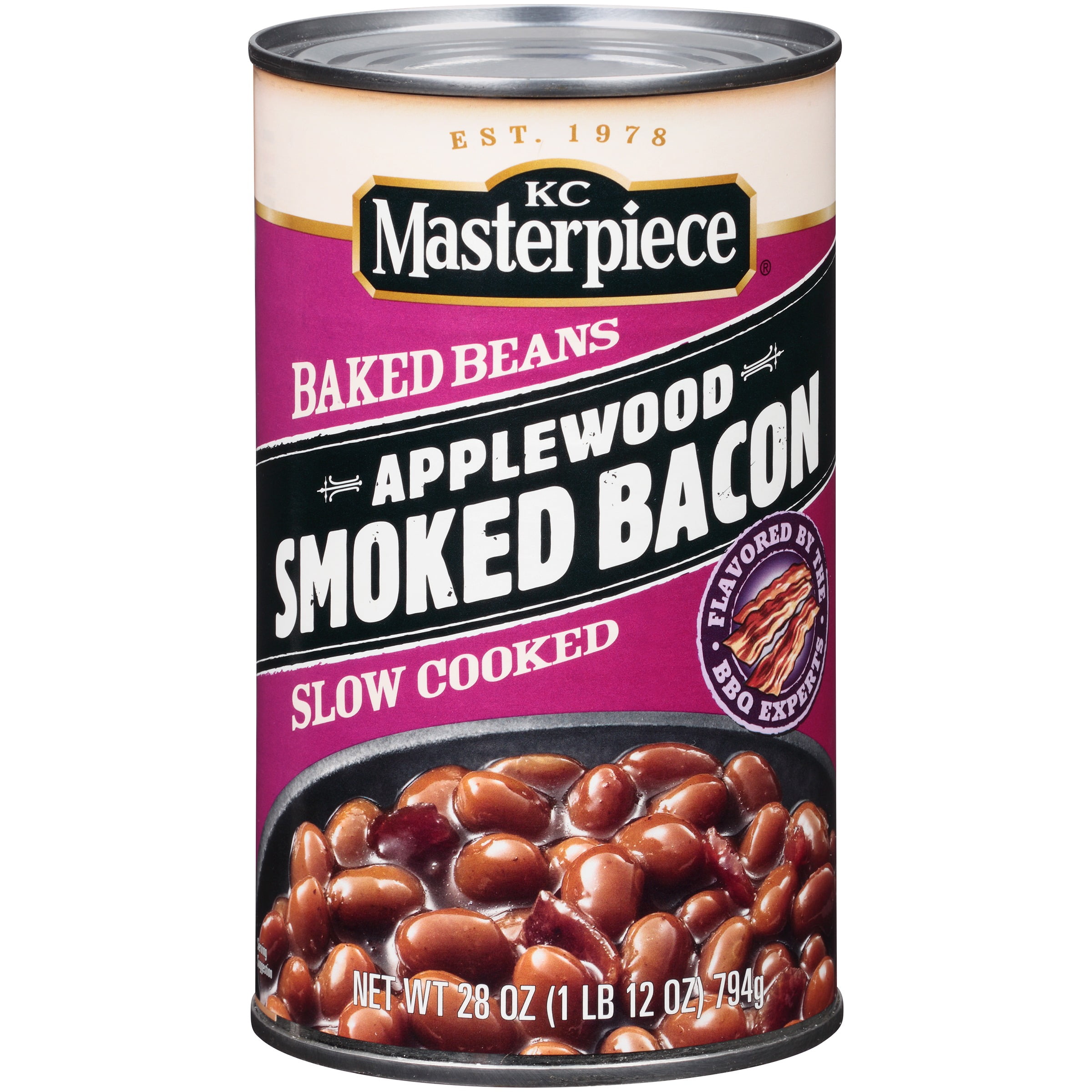 Kc Masterpiece Baked Beans Applewood Smoked Bacon, 28 oz