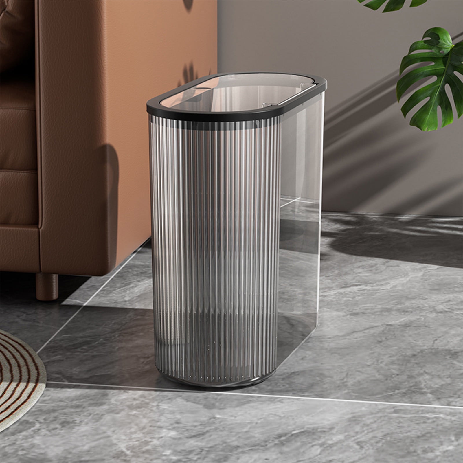 Kcavykas 13 Gallon Trash Can with Lid Push-In Trash Can with Lid for ...