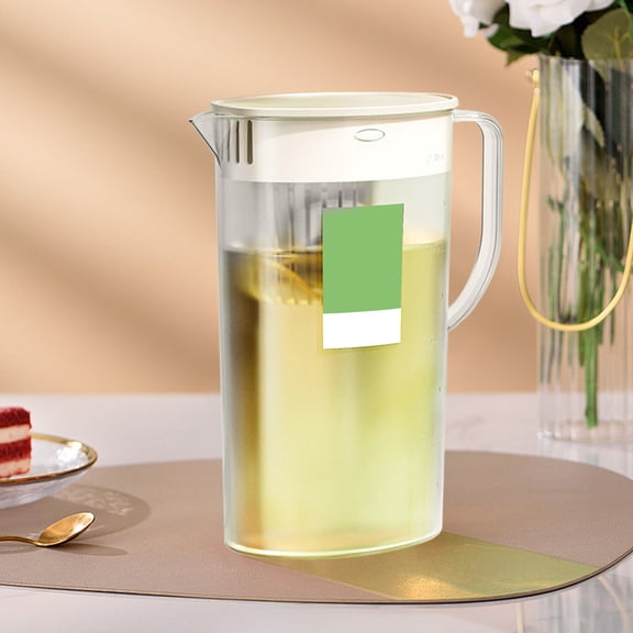 Kcavykas 2L Refrigerator Water Cooler Jug, High-Temp Resistant Pitcher, Cold Brew Tea, Juice, Fruit Beverage Dispenser Bottle Gift