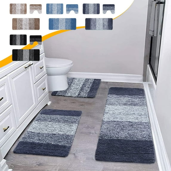 Kcavykas Gifts Area Rug for Living Room Plush Microfiber Bathroom Mat Set 4pcs Washable Rugs with Toilet Mat and Lid Cover, Non Slip Design
