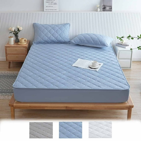 Kcavykas up to 60% off Gifts Quilted Fitted Bed Sheet Waterproof Mattress Protector, Fitted Bed Sheet Cover, Breathable Bedding Protector for Mattress and Box Spring Gift