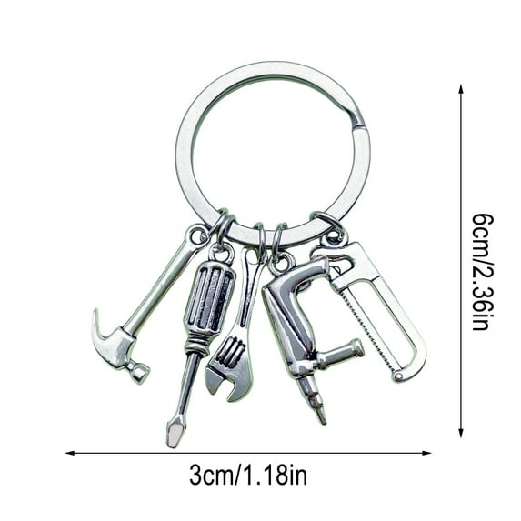 Kcavykas Gifts Saw Screwdriver Wrench Pendant Keyring | Electric Drill Tool Pendant | Unique Keychain for DIY Enthusiasts and Tool Lovers