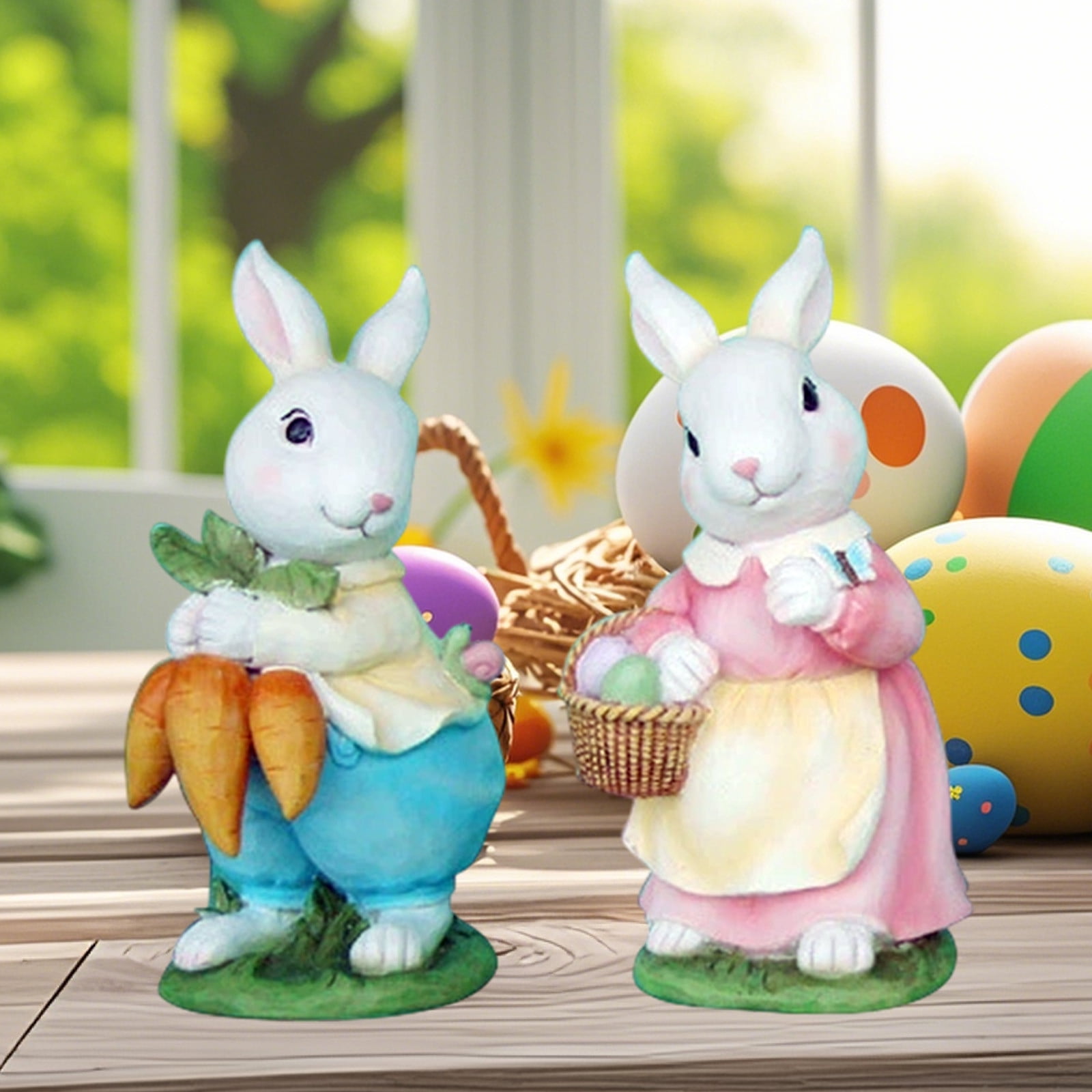 Kcavykas up to 60% off Gifts Whimsical Rabbit Outdoor Statues, Resin ...