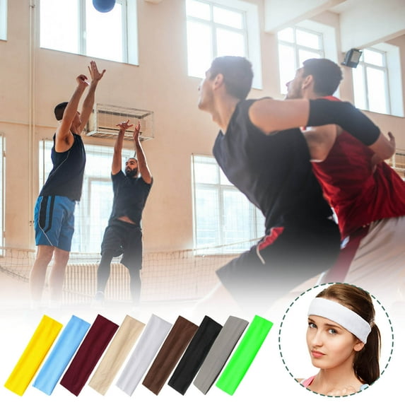 Kcavykas Athletic Headband Fashion Solid Color Hairband Sports Yoga Headband Stretchy Non-Slip Wide Sweatband for Women Running Workout Pilates Fitness Headbands Hair Accessories