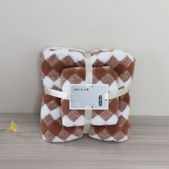 Kcavykas Bath Towels Coral Velvet Absorbent Bath Towels for Adults Face Towel Bath Towel Set Soft Comfortable Bathroom Towel Set Highly Absorbent Soft Bathroom Towels Set 4colour