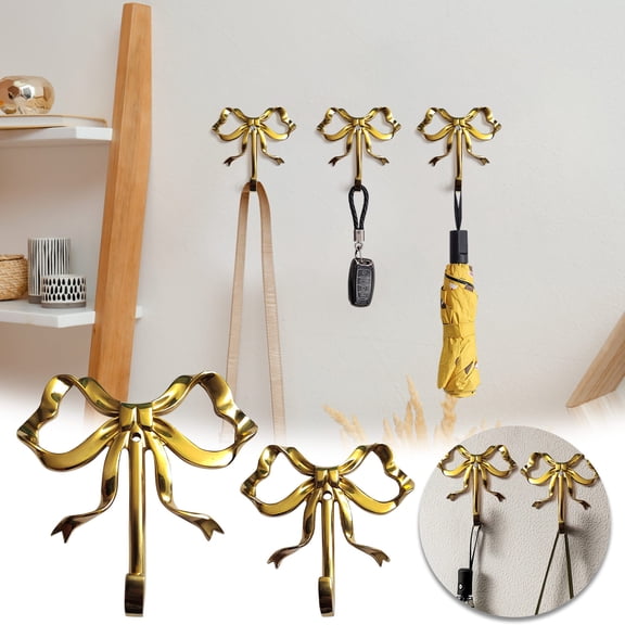 Kcavykas Bow Hook Wall Hanging Coat Hook Wall Peg Hook Wall Hooks Kitchen Hook Bowknot Wall Hook Vintage Wall Hooks Hat Hooks Bow Hanger Bowknot-Design Hook New Arrivals