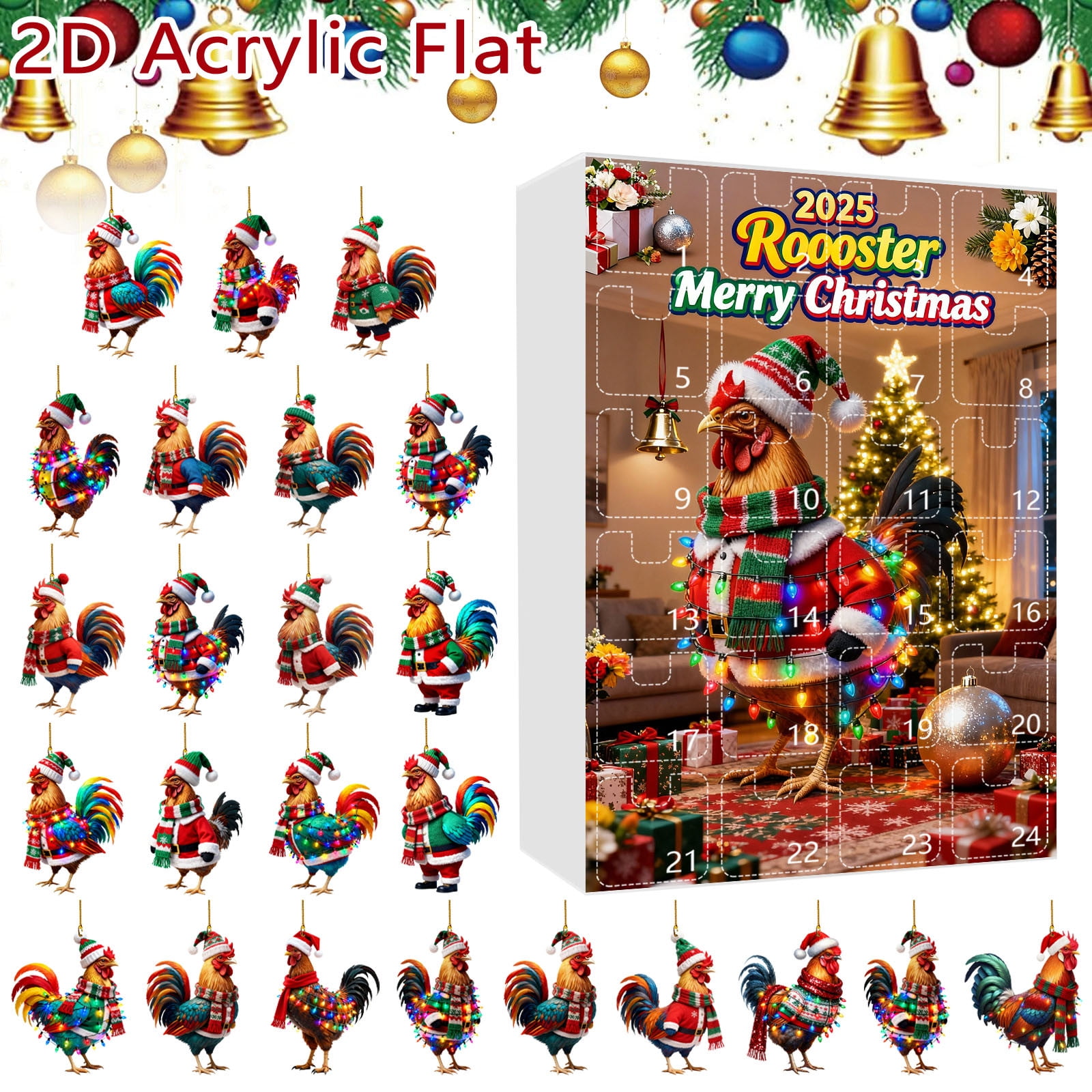 Kcavykas Christmas Countdown Calendar Reusable Advent Calendar Wall ...
