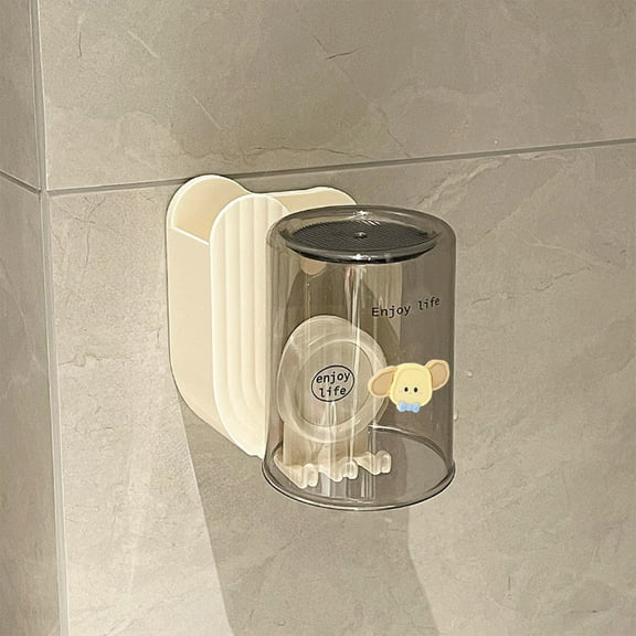 Kcavykas Compact Corner Storage Shelf Wall Mounted Toothbrush Holder with Mouthwash Cup Shelf, Toothpaste Dispenser and Storage Rack for Bathroom Organization Limited-Time