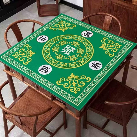 Kcavykas Dining Table Mahjong Mat Reduction Mahjongg Table Mat Mahjong Accessories Tablecloth Game Poker Domino Game Game Mat for Card Board and Tile Games 80x80cm-B