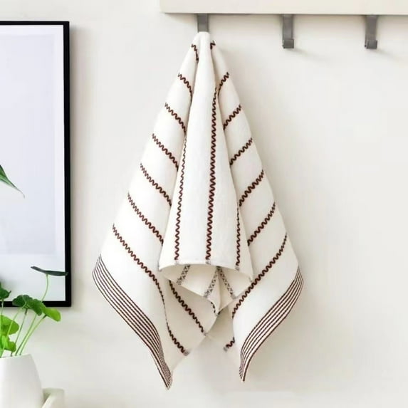 Kcavykas Durable Dish Towels for Kitchen Cotton Honeycomb Kitchens Towel Easy To Clean with Hook Towel Dry and Wet Use Stylish Cleaning Cloth Cleaning Supplies