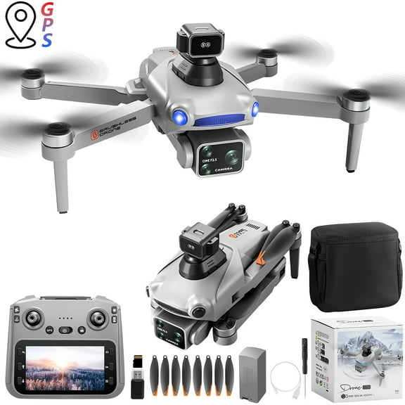 Kcavykas High-Resolution Drone Camera 4K HD GPS Drone with 6" Display and Laser Obstacle Avoidance, 5G RC Quadcopter with Return Function and 25-Minute Flight Time for Aerial Photography