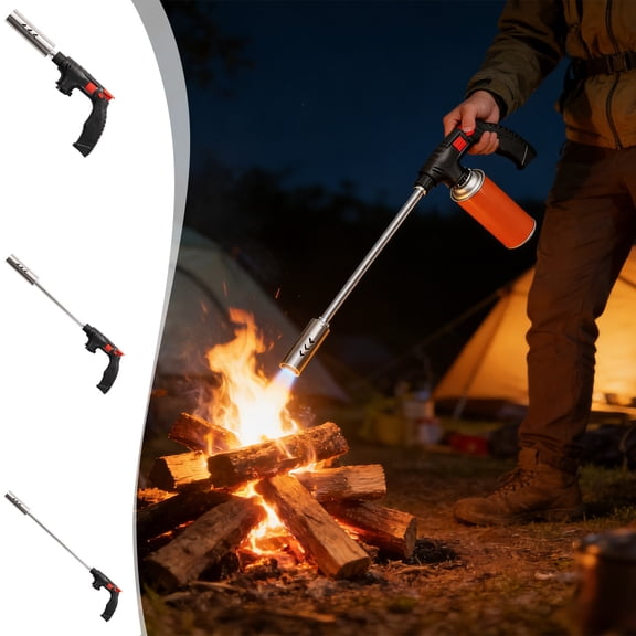 Gifts Kcavykas Kitchen Butane Torch Lighter Long Reach Refillable Gas Ignition Roasting Tool Adjustable Flame with Safety Lock for BBQ Camping Soldering Outdoor Lighter