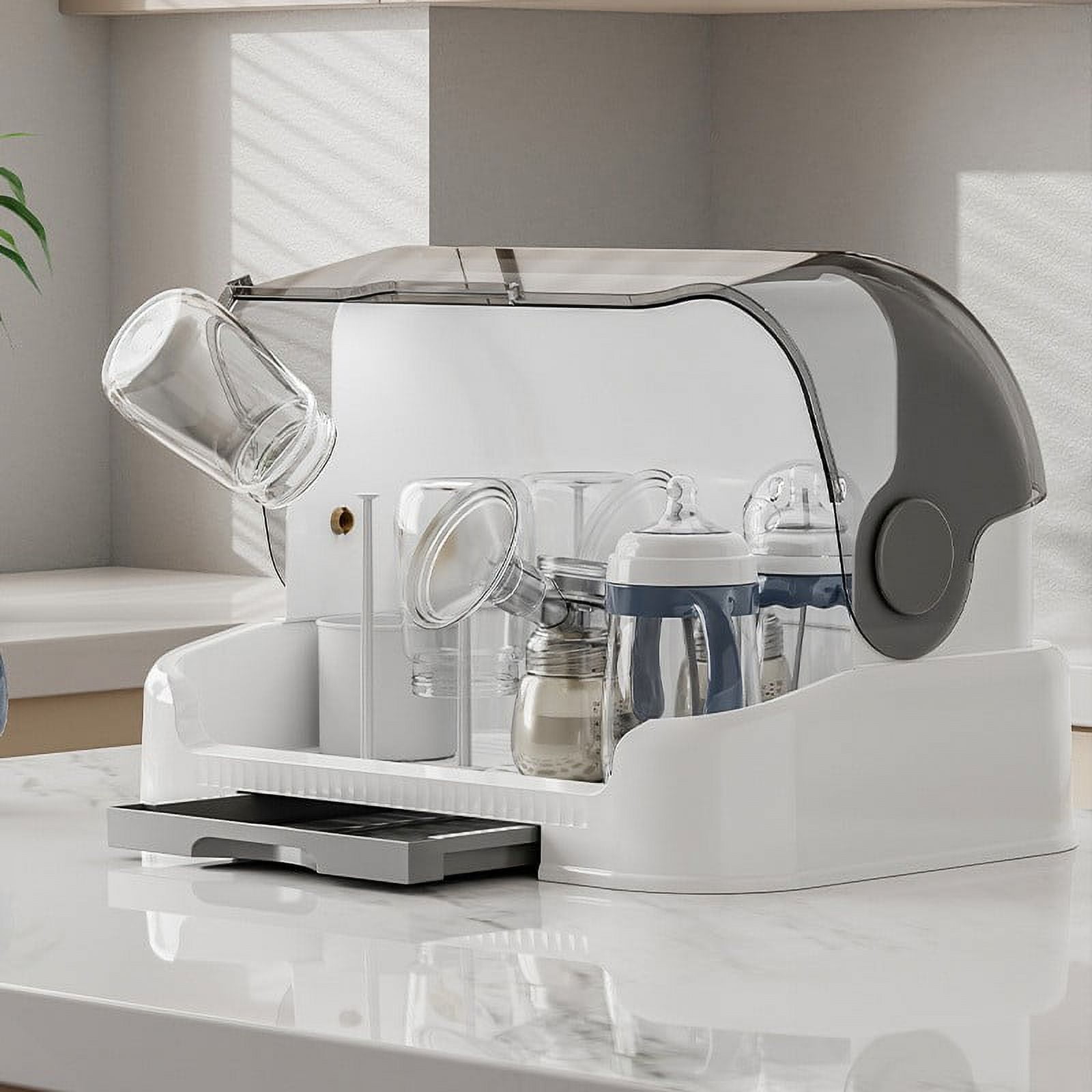 Kcavykas Laundry Room Organization Baby Bottle Drying Rack Baby Bottle Organizer With Covver Bottle Storage With Removable Drip Tray Nursing Baby Bottle Storage Countertop Get It Today