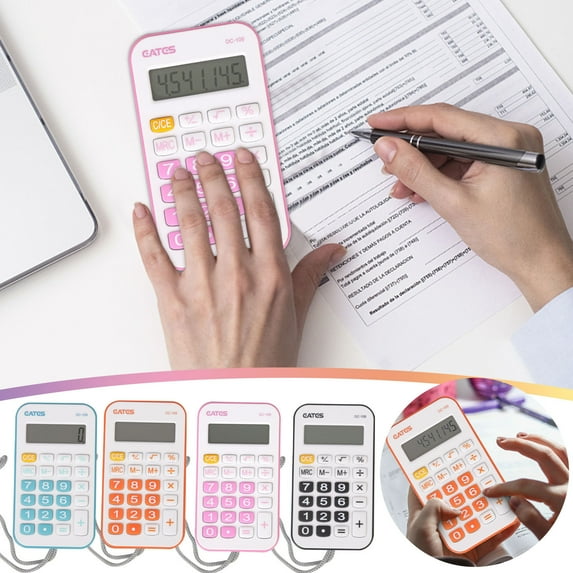 Kcavykas Multiple Modes Calculator Computer Elementary School Children's Stationery Mini Office Color Calculator Cute 8-Digit Calculator Durable Scientific Ccalculator