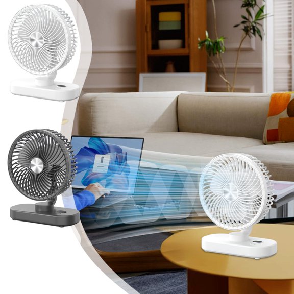 Kcavykas Office Desktop Hanging Small Fan | USB Portable with Digital Display | Wireless Fan with Built-In Battery & 3 Speed Settings Stylish Finds for Less