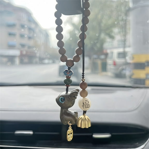 Kcavykas Personalized Car Hanging Ornament Sandalwood Deer Car Rearview Mirror Pendant Aromatherapy Car Hanging Decoration Cute Interior Ornament Gift Daily Hot Picks & Limited-Time Offers