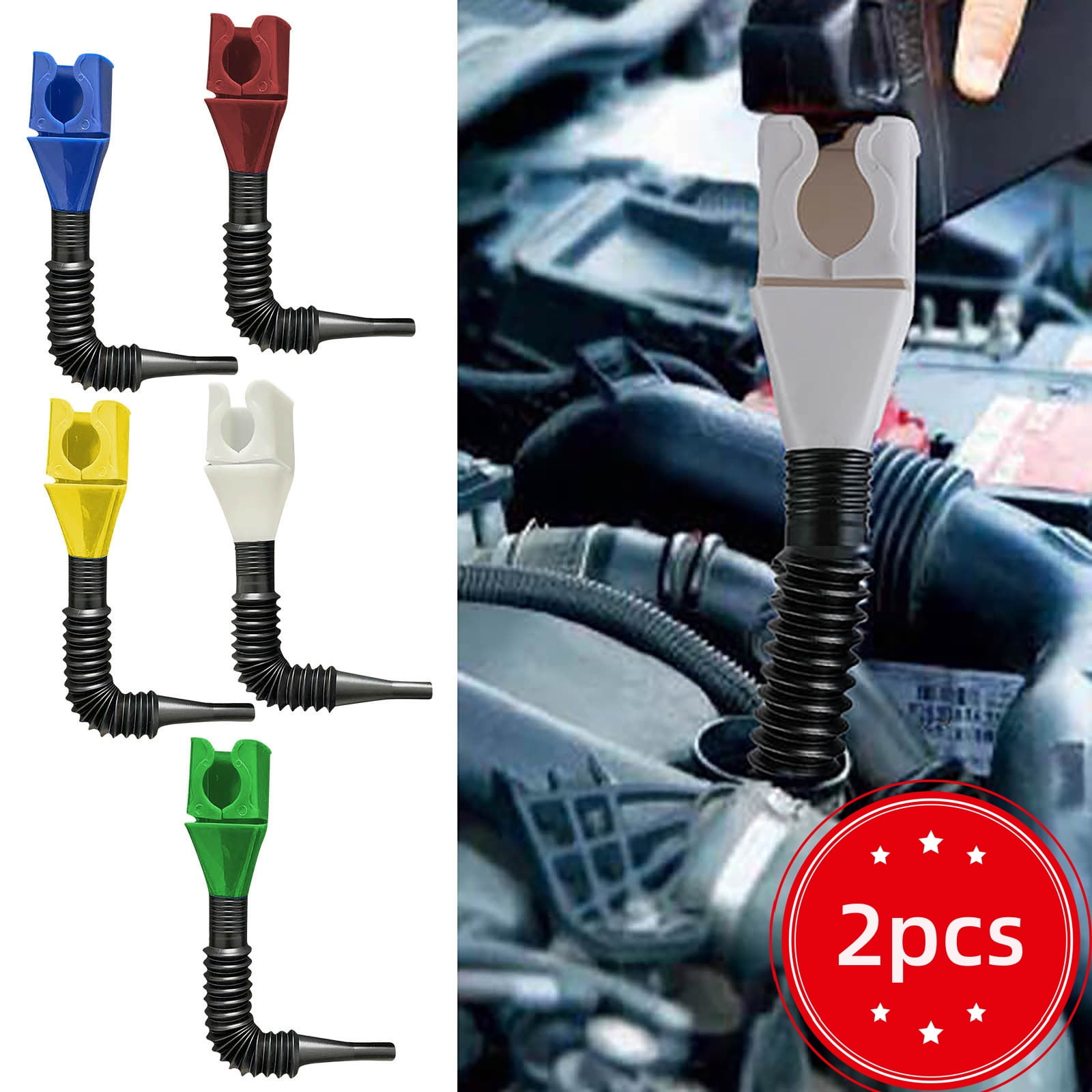Kcavykas Plastic Funnel Set Funnels for Automotive Use Wide Mouth Oil Funnel with Flexible Hose
