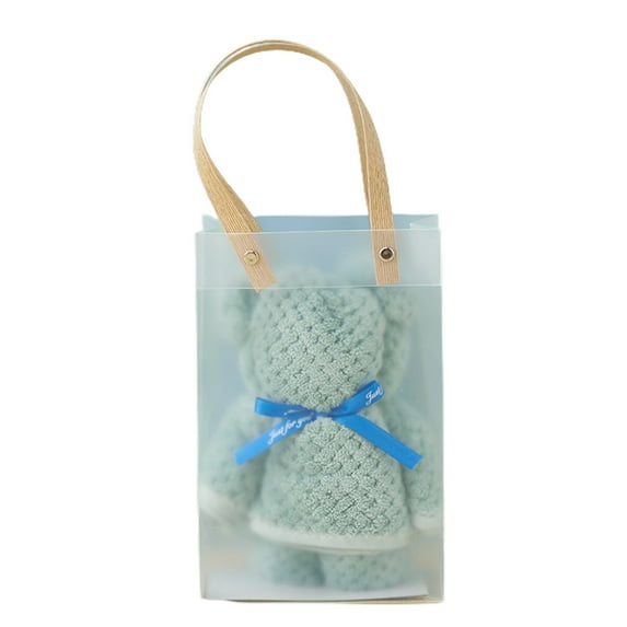 Kcavykas Portable Towels for Bathroom Ingenious Warp Knitted Pineapple Reseau Towel Gift Bear Towel High Density Coral Fleece Gift INS Style Household Hand Towels for Bathroom