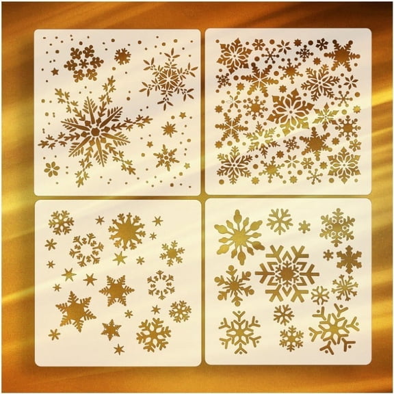 Kcavykas Christmas Snowflake Stencil Template Reusable Plastic Painting DIY Crafts Templates Xmas Snowflake Decor For Wood Window Glass Greeting Card Get It Today On-Trend Low Spend
