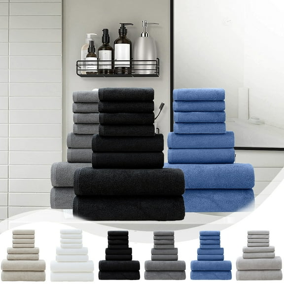 Kcavykas Spa Quality Bath Towel 8 Pack Bath Towels Set Thick Soft Absorbent Bathroom Face Towels Multipurpose Household Towels for Gift or Daily Use