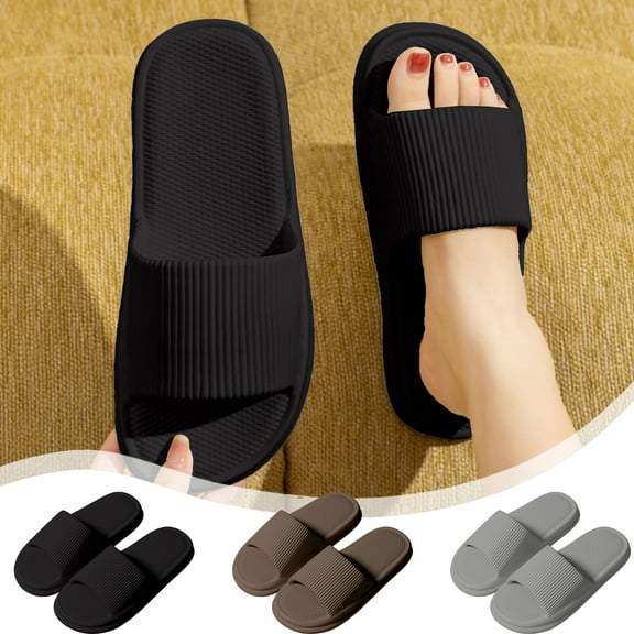 Kcavykas Summer Bathroom Slippers Non-Slip Shower Flip Flops Lightweight Indoor Outdoor Pool Beach Sandals for Men and Women