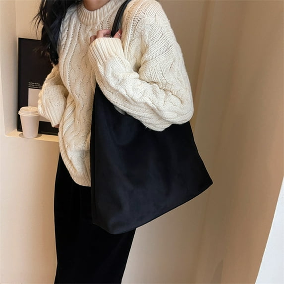 Kcavykas Savings Tote Bags For Women Work Bags Suede Slouchy Bag Handbag Office Tote Handbag Brown Suede Bag Tote Bag For Women Suede Shoulder Bag For Work Handle Deals of the Day