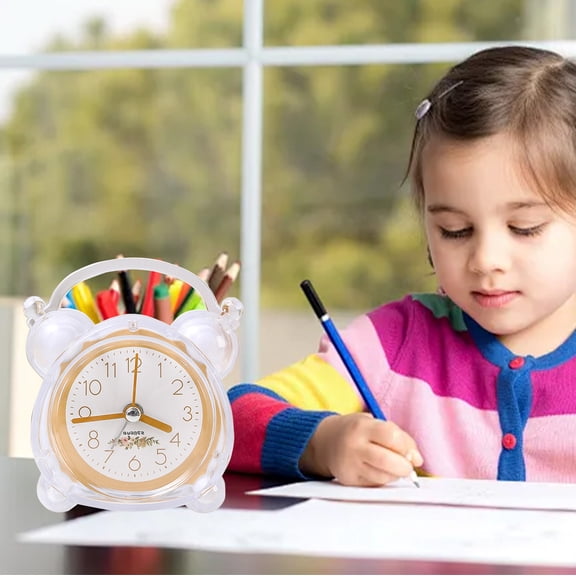 Kcavykas Small Alarm Clock Primary School Student Alarm Clock Children's Clock Bedside Simples Small Alarm Clock Desk Clock Jump Seconds Not Silent