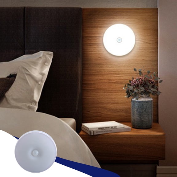 Kcavykas Smart Body Sensing Night Light Indoor Wireless Rechargeable Adhesive Magnet LED Disk Light Suitable For Under Cabinet Counter Corridor Stairs Wall Kitche Holiday Gift Finder