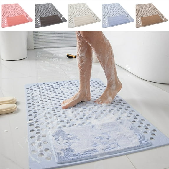 Kcavykas Square Bathroom Non Slip Mat Non-Slip Square Shower Mat Waterproof Plastic Bathroom Floor Mat with Anti-Fatigue Drainage Design for Bathtub and Shower Area