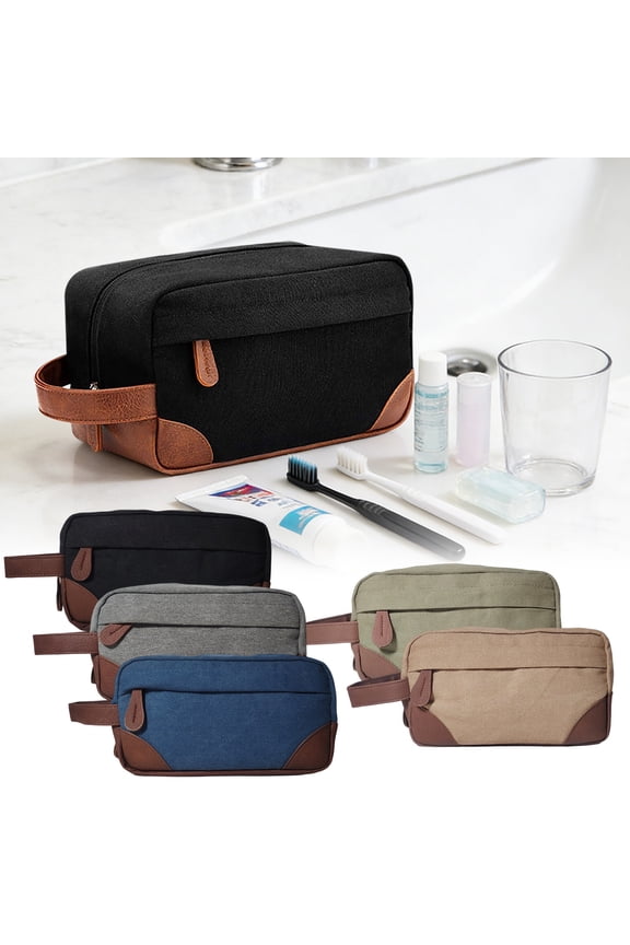 Toiletry Bag Travel Kit Men's Grooming Bag Gift Set Waterproof Shaving Dopp Kit Organizer Durable Nylon Zippered Toiletries Case for Travel Bathroom Toiletry Organizer