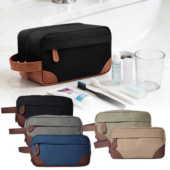 Kcavykas Toiletry Bag Travel Kit Men's Grooming Bag Gift Set Waterproof Shaving Dopp Kit Organizer Durable Nylon Zippered Toiletries Case for Travel Bathroom Toiletry Organizer