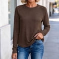 thumbnail image 1 of Kcavykas Womens Tops Waffle Knit Women's Blouses Crew Neck Raglan Long Sleeve Loose Casual Top for Daily, 1 of 8