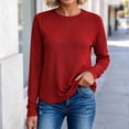 thumbnail image 1 of Kcavykas Womens Tops Waffle Knit Women's Blouses Crew Neck Raglan Long Sleeve Loose Casual Top for Daily, 1 of 8