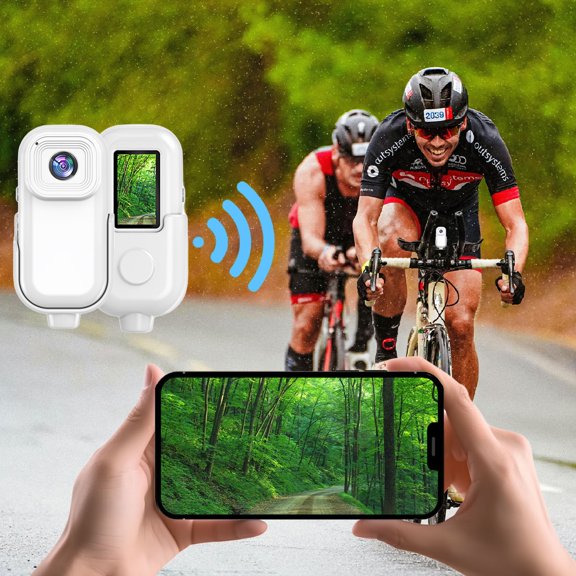 Kchsji 1080P High-Definition Screen Display, Large Wide-Angle Sports Recorder, Mobile Phone Interconnection Pocket Thumb Camera for Travel, Sports, Action Recording, Outdoor Adventures