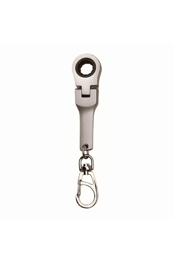 10mm Ratchet Wrench Keychain Multi-Tool Quick-Release Adjustable Portable Steel DIY Pocket Key Ring EDC Gift Christmas Stocking Stuffers Men Women Mechanics Father Day Caravan Travel Outdoor