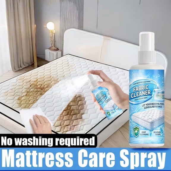 Kchsji 110ml Fabric Cleaner Spray Kit, Deep Cleansing Odor Removal For Bedding Upholstery And Clothing, Includes Sponge And Microfiber Towel, PH Balanced Safe Formula For Linen Polyester Blends