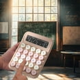 thumbnail image 1 of Kchsji 12-Digit Pocket Calculator with Large LCD Display, Standard Desktop Calculator for Office School Home Use, Solar and Battery Dual Power Calculator for Accounting Bookkeeping Finance Taxes, 1 of 6